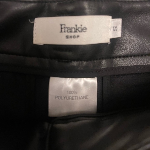 The Frankie Shop Faux Leather Pleated Shorts - Picture 3 of 4